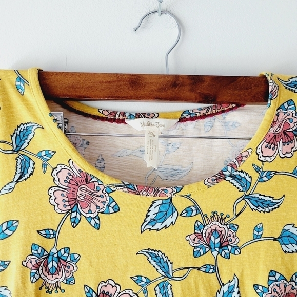 Matilda Jane yellow floral‎ dress with 3/4 sleeves size M - Picture 4 of 5